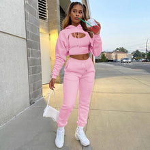 Load image into Gallery viewer, Personality plus velvet sweater three-piece suit(AY1411