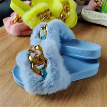 Load image into Gallery viewer, Colorful plush chain slippers(HPSD117)