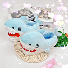 Load image into Gallery viewer, Cute cartoon shark head plush slippers(HPSD129)
