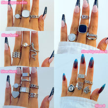 Load image into Gallery viewer, Personality Rhinestone Letter Chain Ring Set(AE4088)