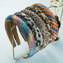 Load image into Gallery viewer, Personalized leopard print starry rhinestone sponge headband(AE4054)