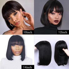 Load image into Gallery viewer, Human hair bob bangs natural wig(AH5038)