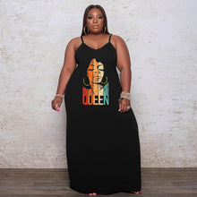 Load image into Gallery viewer, Loose floor mop queen print dress AY1990
