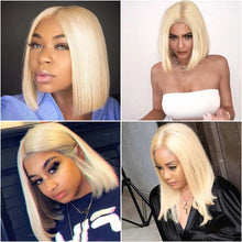 Load image into Gallery viewer, 10A 613 Bob human hair T-lace straight Lace wig(AH5033)