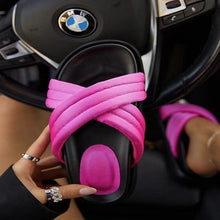 Load image into Gallery viewer, Platform muffin cross plus size slippers(HPSD195)