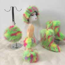 Load image into Gallery viewer, Colorful plush boots round pack four-piece suit(HPSD164)