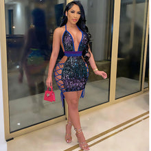 Load image into Gallery viewer, Sexy sequin backless sequin dress