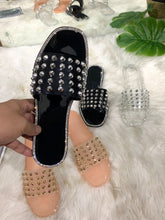 Load image into Gallery viewer, Fashion rivet crystal flat slippers(HPSD224)