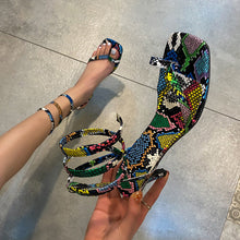 Load image into Gallery viewer, Snake-print winding sandals(HPSD176)