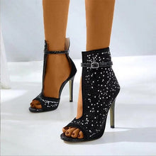Load image into Gallery viewer, Rhinestone fish mouth buckle with sexy high heels(HPSD095)