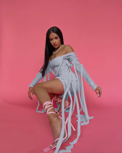 Load image into Gallery viewer, exy mesh ribbon dress ME2121