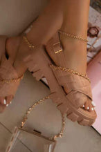 Load image into Gallery viewer, Diamond plaid buckle platform sandals(HPSD100)