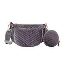 Load image into Gallery viewer, Fashion velvet embroidery diagonal bag three-piece set(AB2058)
