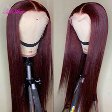 Load image into Gallery viewer, Human hair 99j Straight waveT-part Lace Frontal Wigs(AH5039)