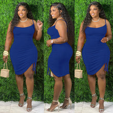 Load image into Gallery viewer, Multicolor suspender single side Pleated Dress AY2058