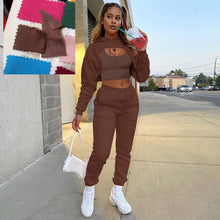 Load image into Gallery viewer, Personality plus velvet sweater three-piece suit(AY1411