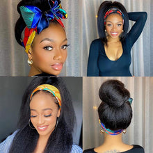 Load image into Gallery viewer, Human hair kinky straigh wave ice silk headband wigs(AH5042)