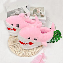 Load image into Gallery viewer, Cute cartoon shark head plush slippers(HPSD129)