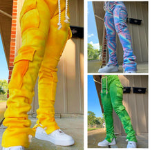 Load image into Gallery viewer, Hot sale printed drawstring multi-pocket pants(AY1282)