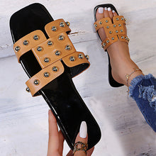 Load image into Gallery viewer, Hot rivet flat-bottom slippers