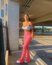 Load image into Gallery viewer, solid color pleated flared trousers