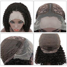 Load image into Gallery viewer, Human hair T-shaped lace bob curly wave wigs(AH5029)