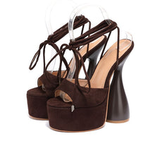 Load image into Gallery viewer, Fashion fish mouth lace-up super heel sandals(HPSD191)