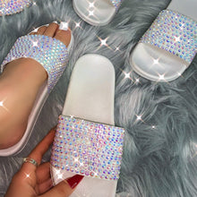 Load image into Gallery viewer, Shiny colorful diamond slippers
