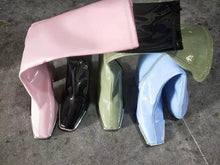 Load image into Gallery viewer, Shiny leather square toe block heel high heel boots(HPSD163)