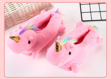 Load image into Gallery viewer, Hot-selling children's cute unicorn plush slippers(HPSD132)