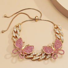 Load image into Gallery viewer, Hot selling full rhinestone small butterfly anklet