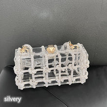 Load image into Gallery viewer, Shiny rhinestone woven transparent acrylic underarm bag AB2122
