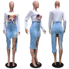 Load image into Gallery viewer, Hot selling personalized denim skirt AY2782
