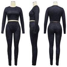 Load image into Gallery viewer, Sexy pit stripe long sleeved two-piece set AY3207
