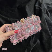 Load image into Gallery viewer, Shiny rhinestone woven transparent acrylic underarm bag AB2122
