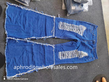 Load image into Gallery viewer, fashion distressed denim flared pants AY3172
