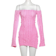 Load image into Gallery viewer, Sexy one shoulder open back knit dress AY3305
