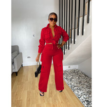 Load image into Gallery viewer, Pants work suit wide leg solid color two-piece set AY3152
