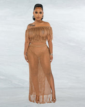 Load image into Gallery viewer, Shoulder woolen half skirt with slit beach skirt sexy set AY2903

