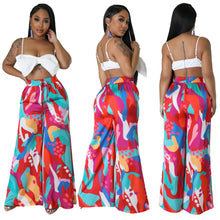 Load image into Gallery viewer, Fashion casual pattern printed wide leg pants AY2942
