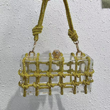 Load image into Gallery viewer, Shiny rhinestone woven transparent acrylic underarm bag AB2122
