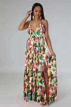 Load image into Gallery viewer, Printed drawstring long dress AY2931
