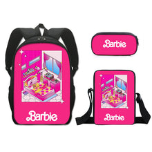 Load image into Gallery viewer, Barbie printed backpack three piece set AB2135
