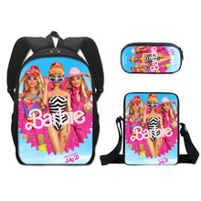 Load image into Gallery viewer, Barbie printed backpack three piece set AB2135
