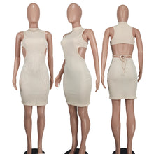 Load image into Gallery viewer, Sexy threaded back open waist dress AY2950
