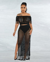 Load image into Gallery viewer, Shoulder woolen half skirt with slit beach skirt sexy set AY2903
