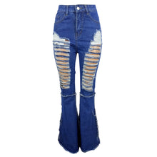Load image into Gallery viewer, fashion distressed denim flared pants AY3172
