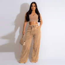 Load image into Gallery viewer, Sleeveless short top with elastic waist and wide leg pants set AY2854
