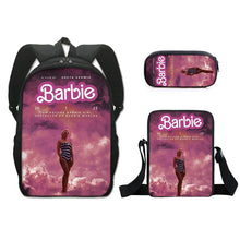 Load image into Gallery viewer, Barbie printed backpack three piece set AB2135
