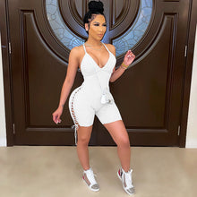 Load image into Gallery viewer, Fashion casual ribbed suspender solid color jumpsuit AY2797
